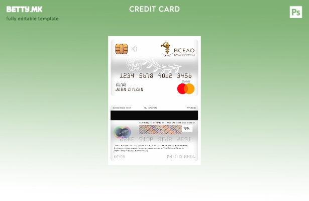 модерен стил Буркина Фасо Шаблон за мастер дебитна картичка Банката на централна